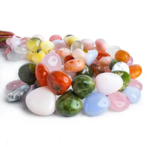 10-25mm Multi Gemstone Plain Hearts 16 inch 70 beads