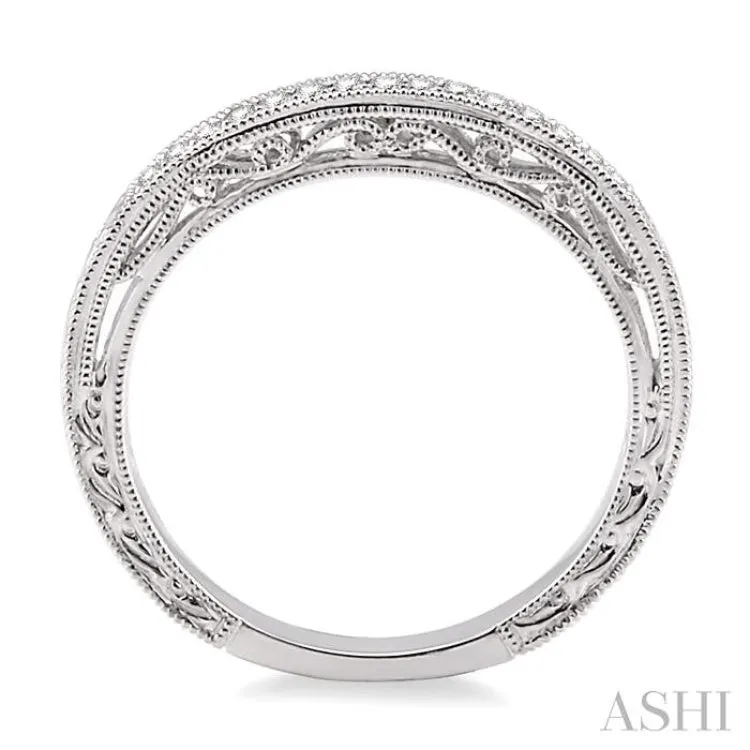 1/10 Ctw Round Cut Diamond Matching Wedding Band in 14K White Gold