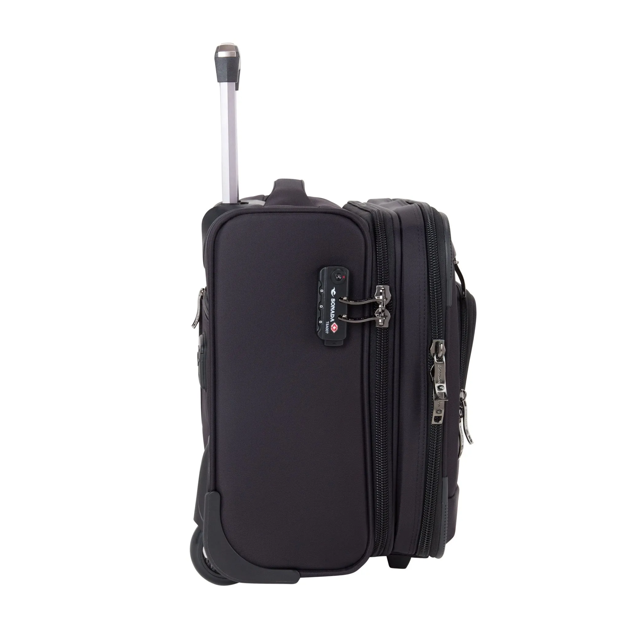 14x18 Inches Pilot Bag Laptop Case with 2 Wheels-Black