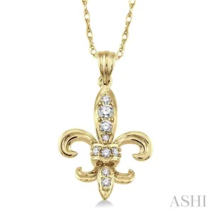 1/6 Ctw Round Cut Diamond Pendant in 14K Yellow Gold with Chain