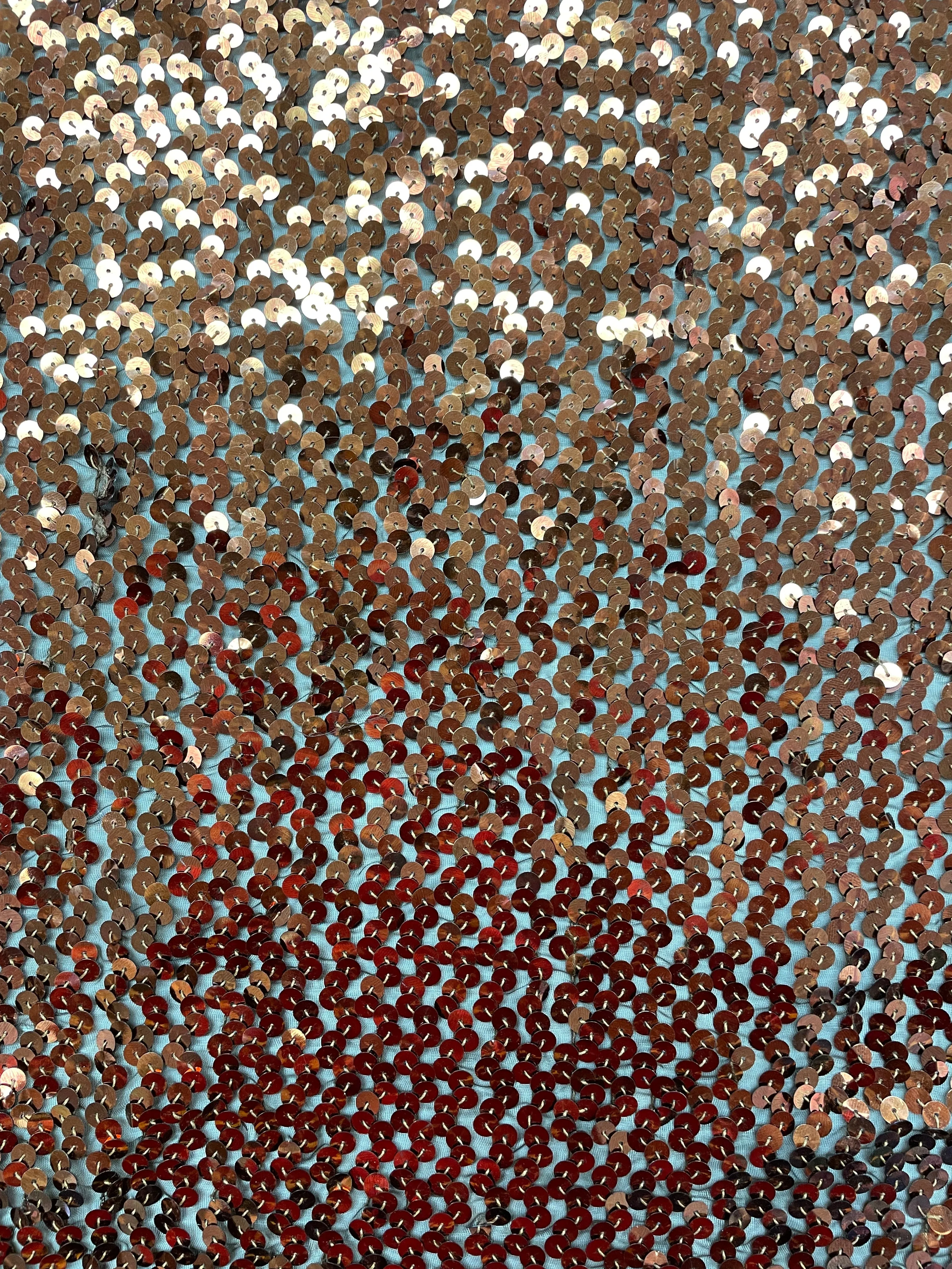 2 1/2 YD Sequins on Organza - Copper