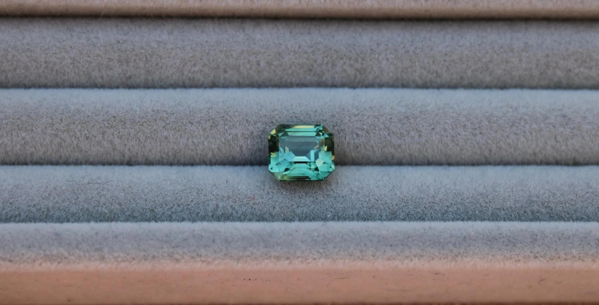 2.10ct Asscher Teal Sapphire