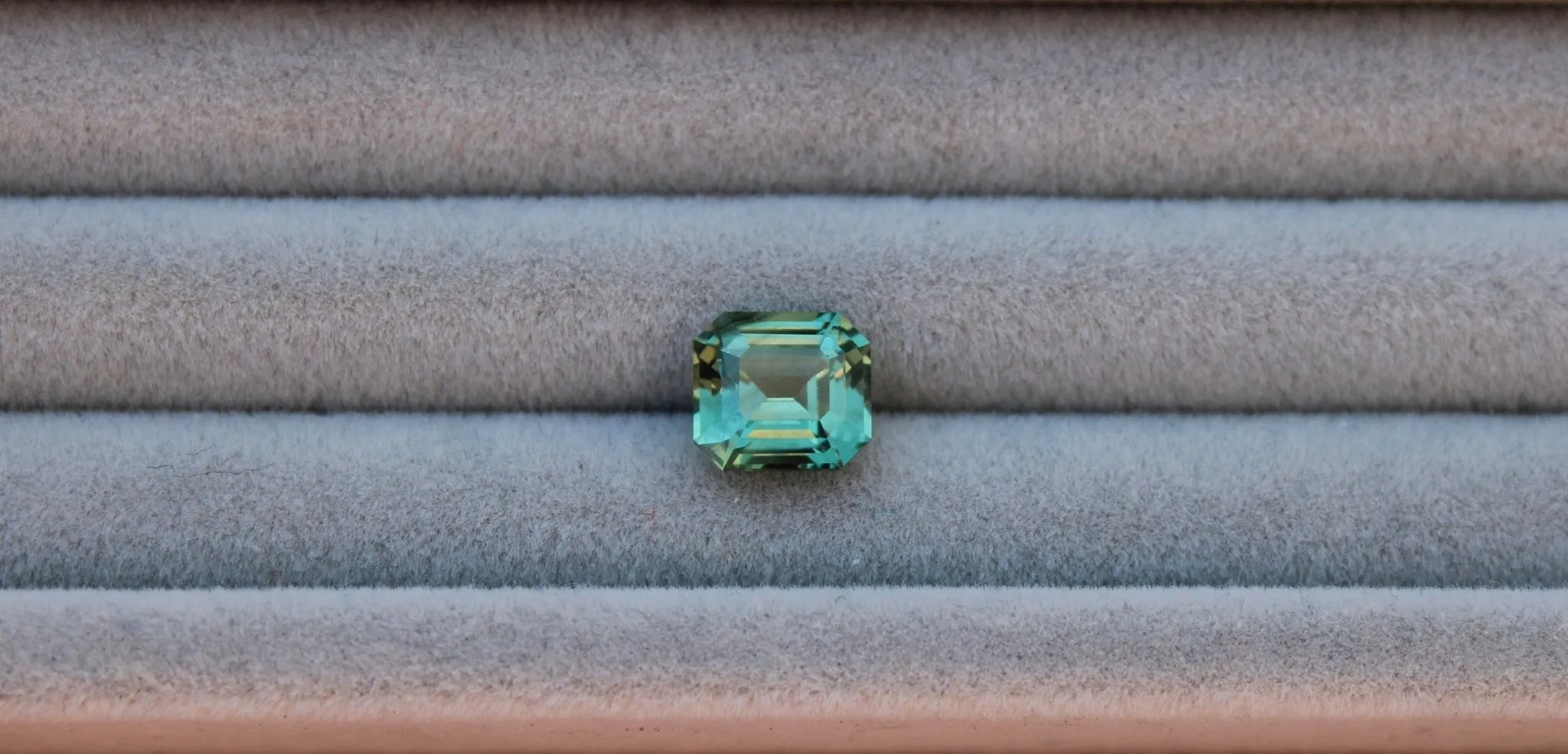 2.10ct Asscher Teal Sapphire