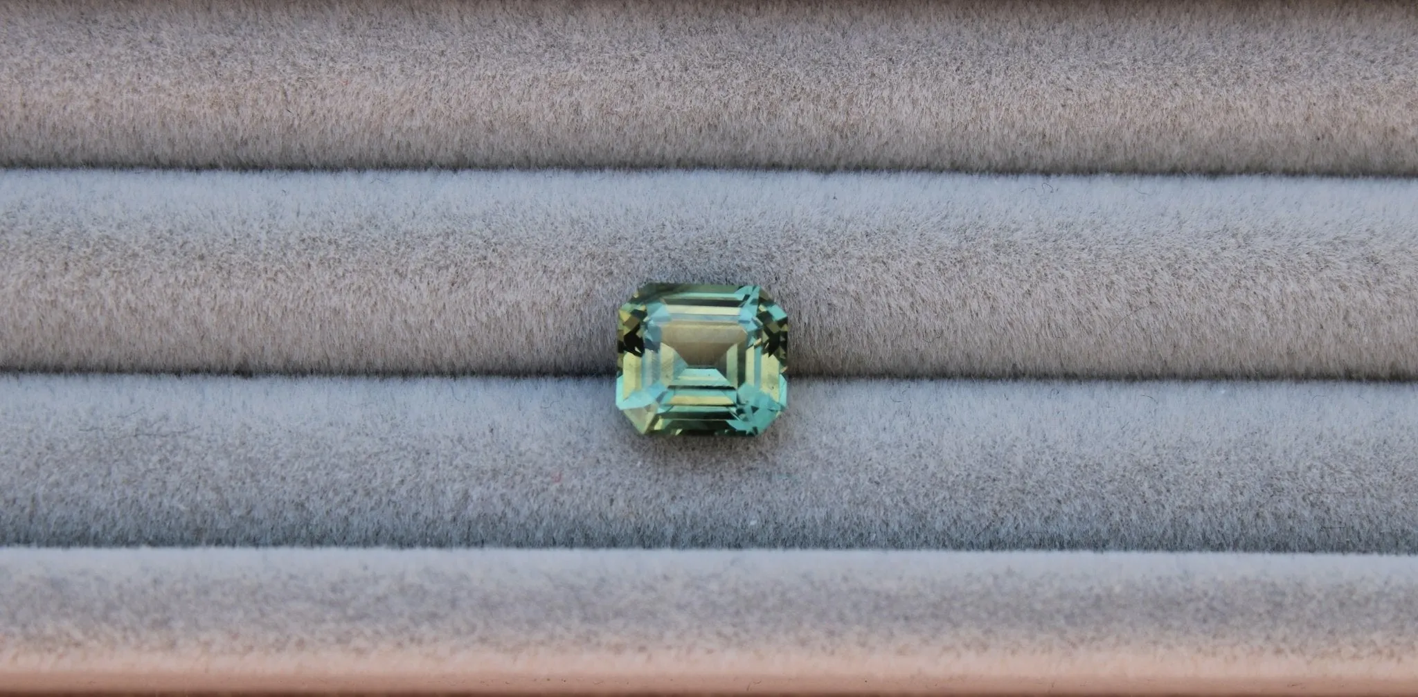 2.10ct Asscher Teal Sapphire