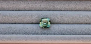 2.10ct Asscher Teal Sapphire