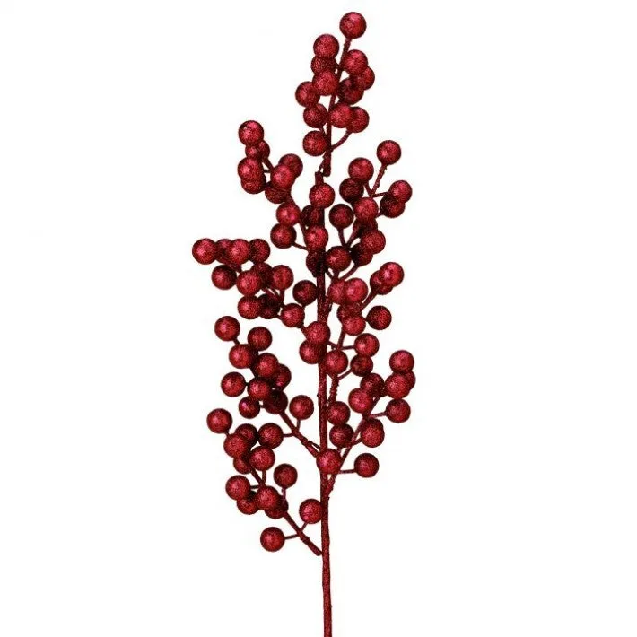 24" Glitter Cluster Berry Spike Pick Set of 12