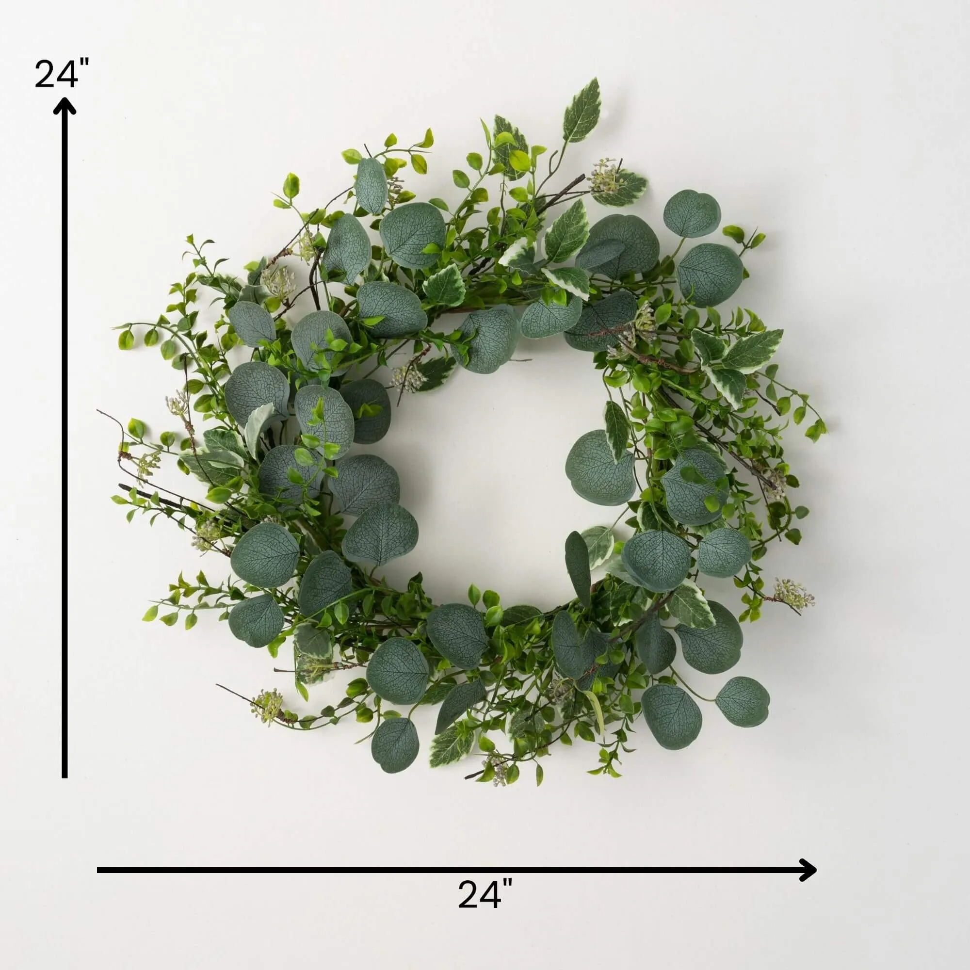 24"H Sullivans Variegated Foliage Mix Wreath, Multicolored