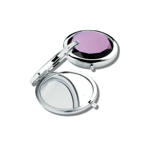 2x/1x Jeweled Compact Mirrors - Chrome finish