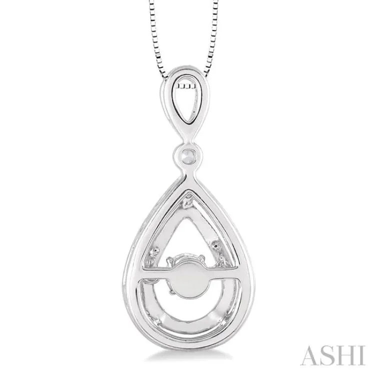 3/8 Ctw Diamond Emotion Pendant in 14K White Gold with Chain