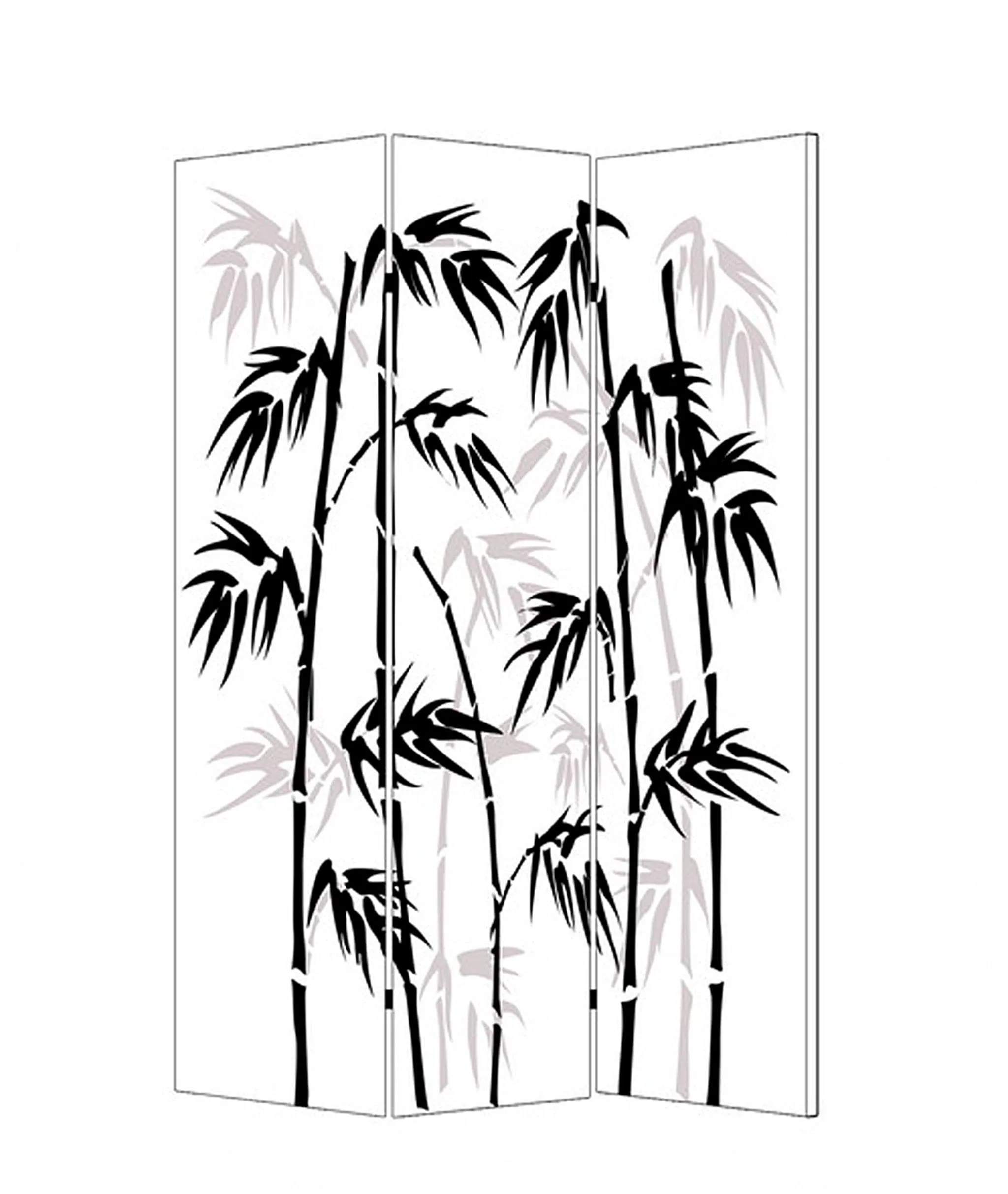 48 X 72 Multi Color Wood Canvas Bamboo Leaf  Screen