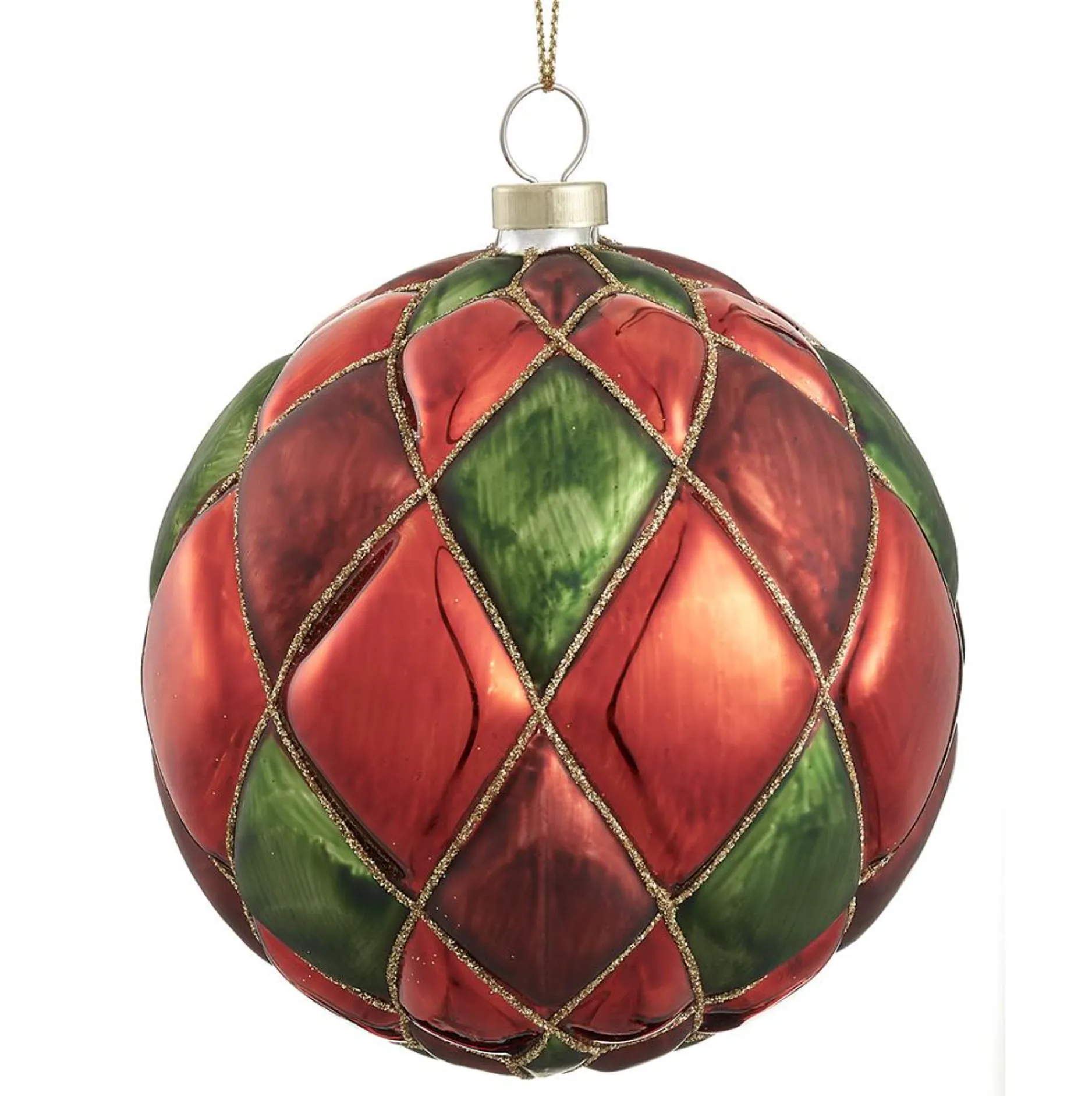 4" GLITTER GLASS BALL ORNAMENT