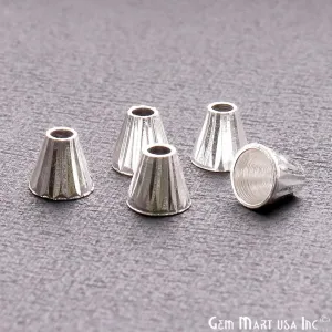 5pc Lot Silver Cone Acrylic Cap Findings Tassel Caps