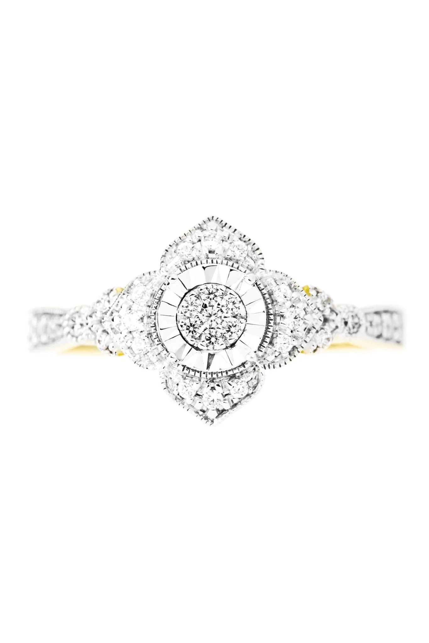 9ct Yellow Gold 0.14ct Diamond Vintage Ring