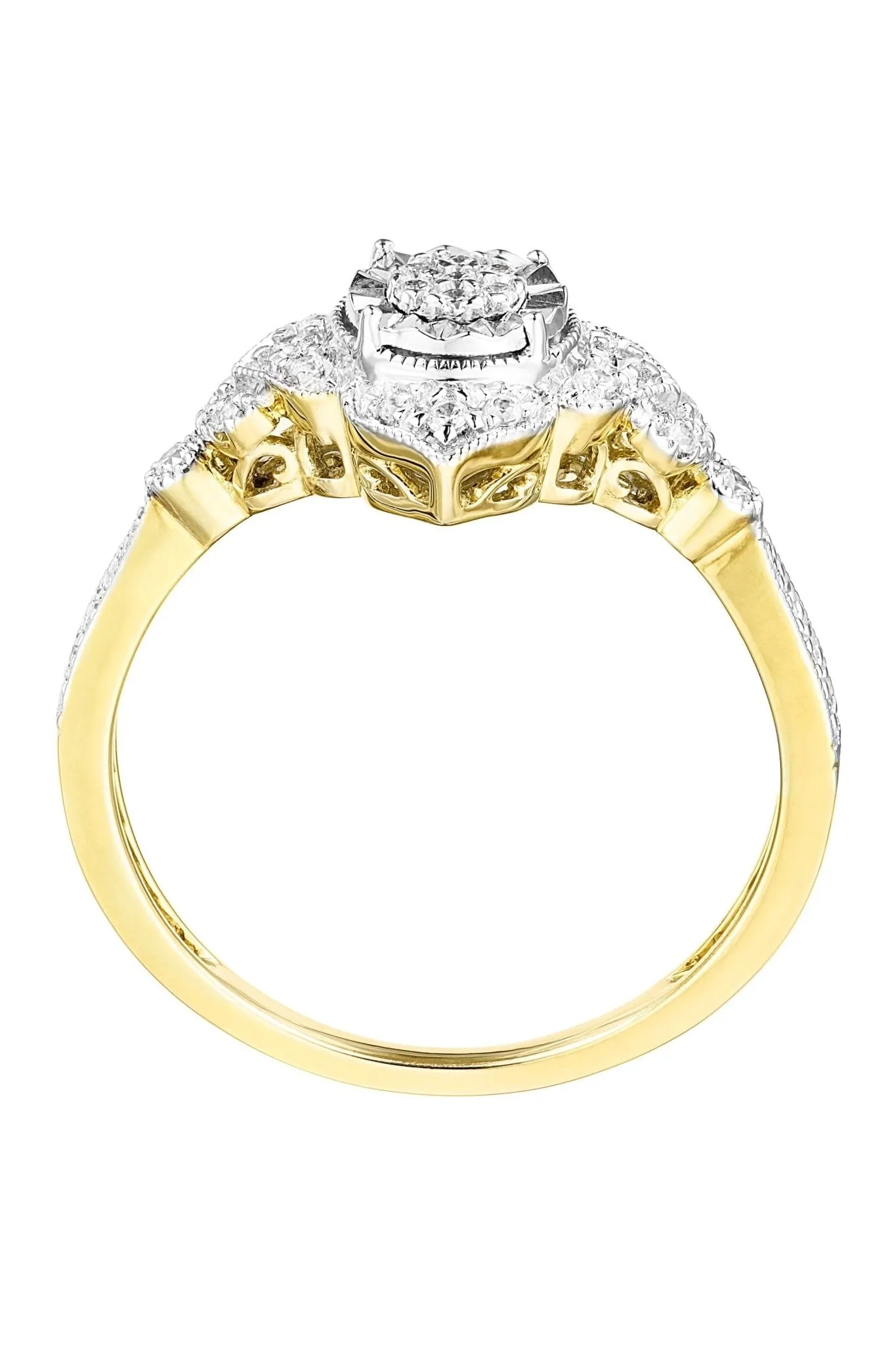 9ct Yellow Gold 0.14ct Diamond Vintage Ring