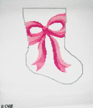 A Pretty Pink Bow Ornament Sized Stocking Canvas