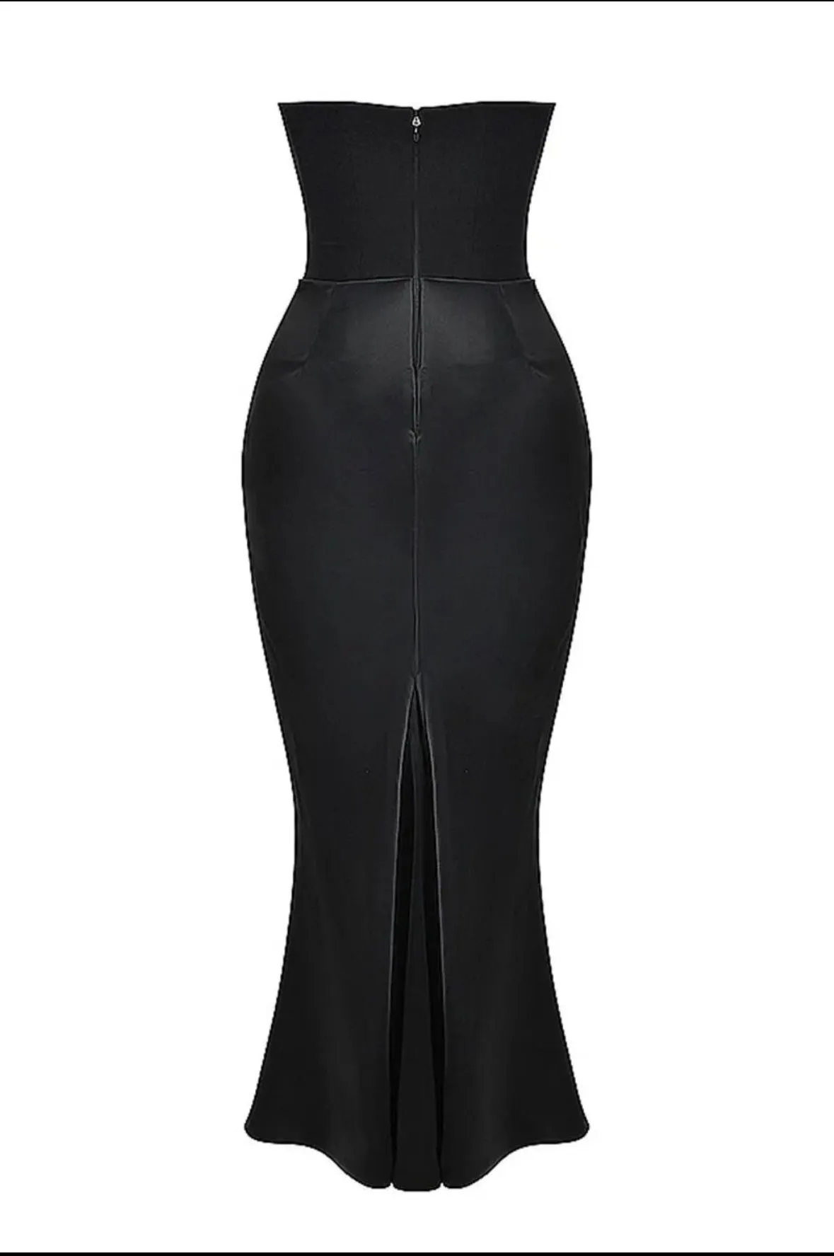 A&A Luxe Elegant Satin Strapless Draped Corset Maxi Dress