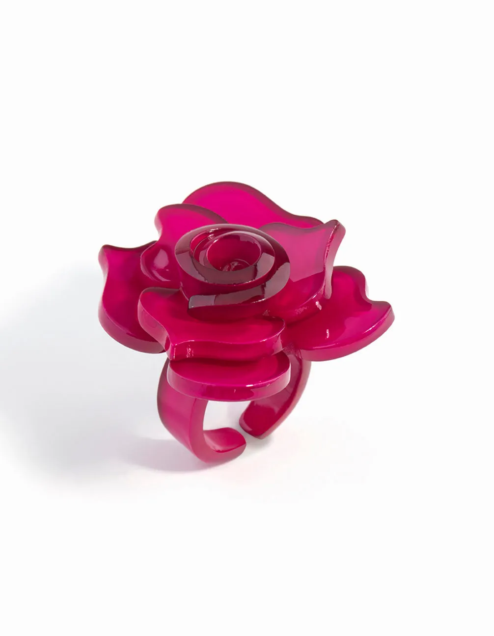 Acrylic Pink Flower Ring