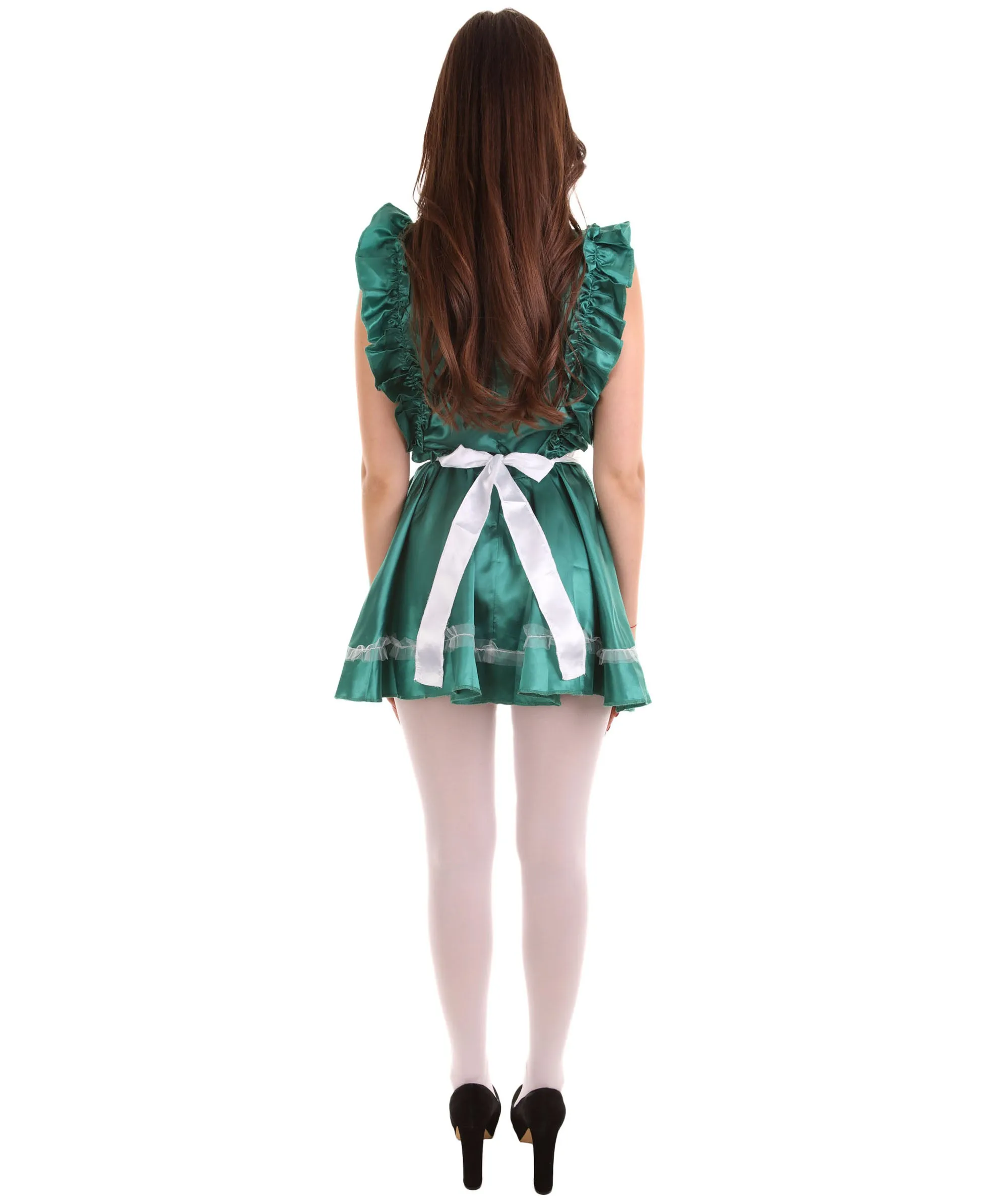 Adult Women's Naught French Maid Uniform Costume | Dark Green Cosplay Costume