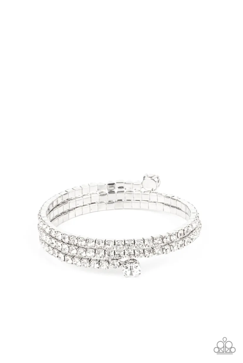 After Party Princess White Paparazzi Bracelet