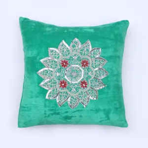 AKC Pure Velvet Embroidered Alluring Filled Cushion