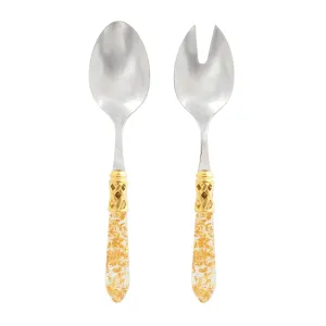 Aladdin Brilliant Gold Fleck Salad Server Set