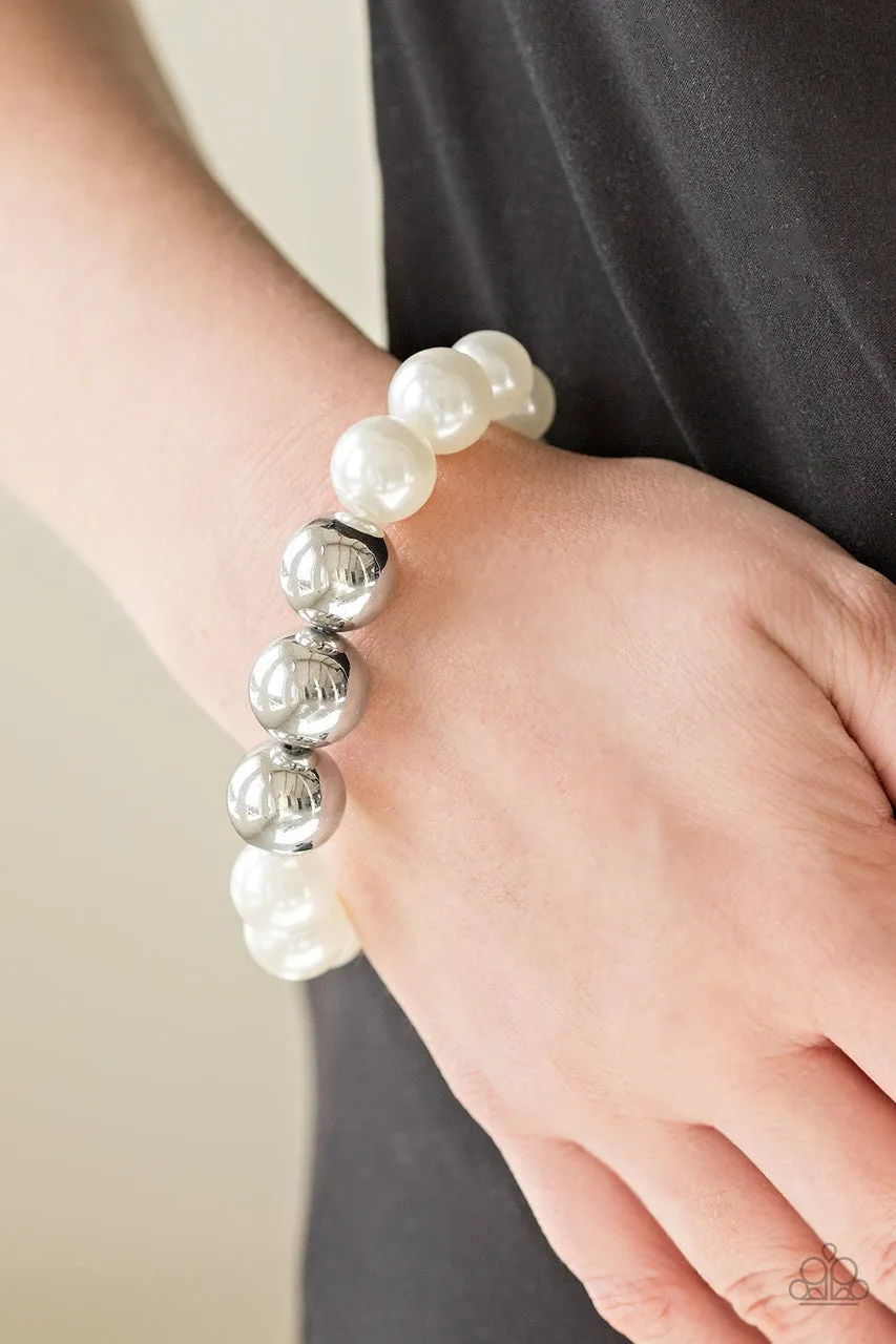 All Dressed UPTOWN White Paparazzi Bracelet