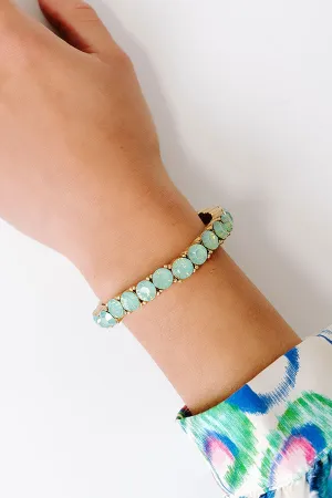 All The Sparkles Stretch Bracelet in Mint