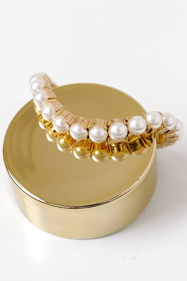 All The Sparkles Stretch Bracelet in Pearl