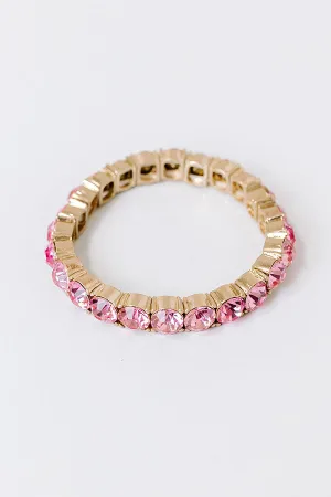 All The Sparkles Stretch Bracelet in Pink