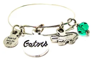 Alligator With Gators Circle Bangle Bracelet