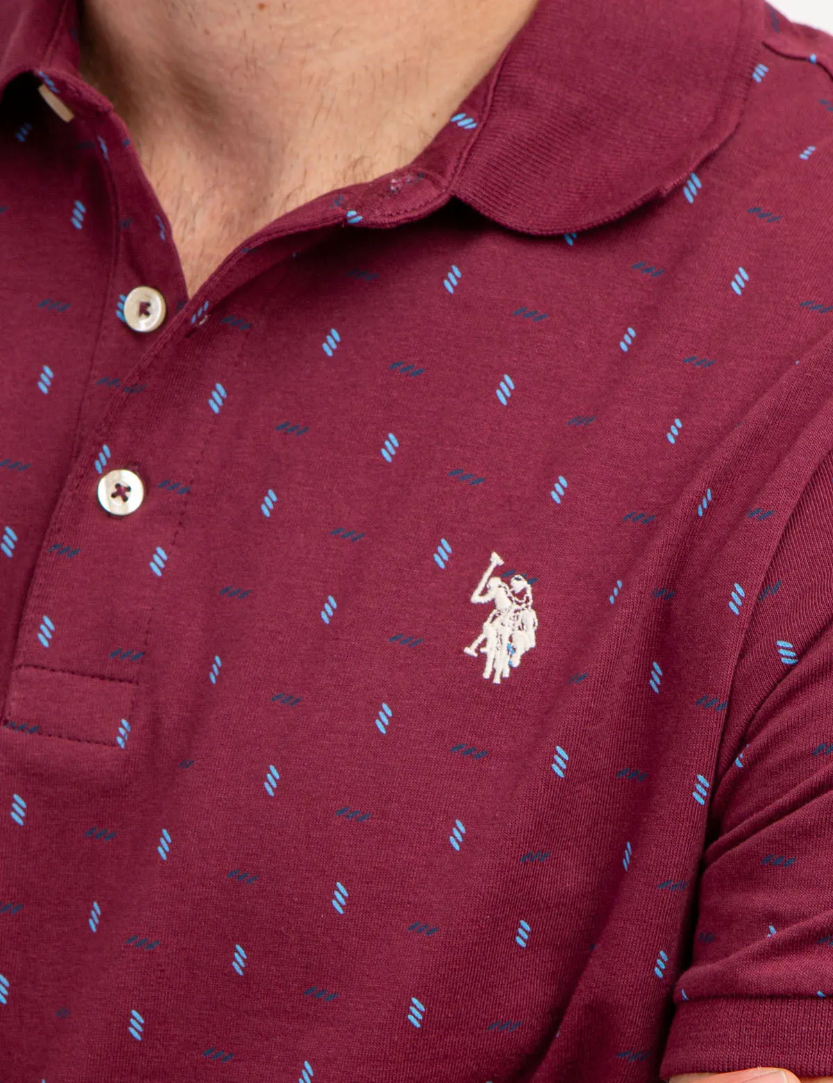 ALLOVER PRINTED JERSEY POLO SHIRT