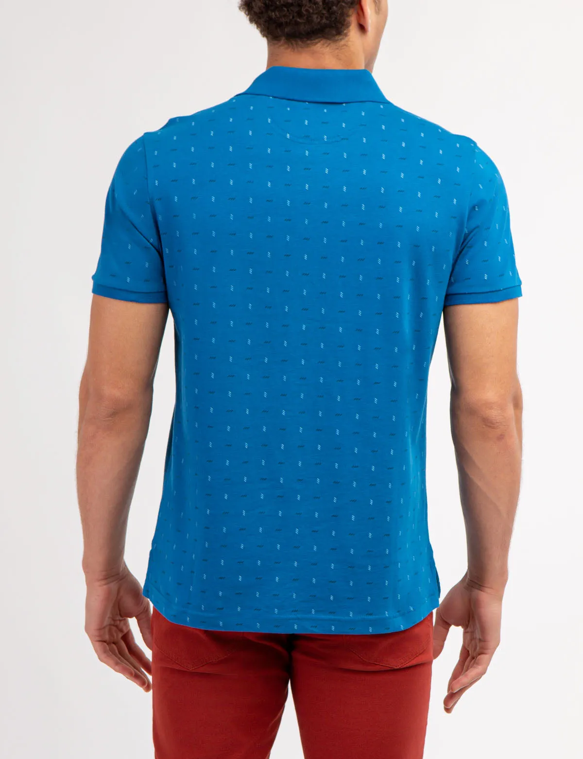 ALLOVER PRINTED JERSEY POLO SHIRT