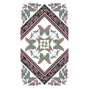 Alluring Butterflies - Butterfly Kaleidscope White Metallic Panel