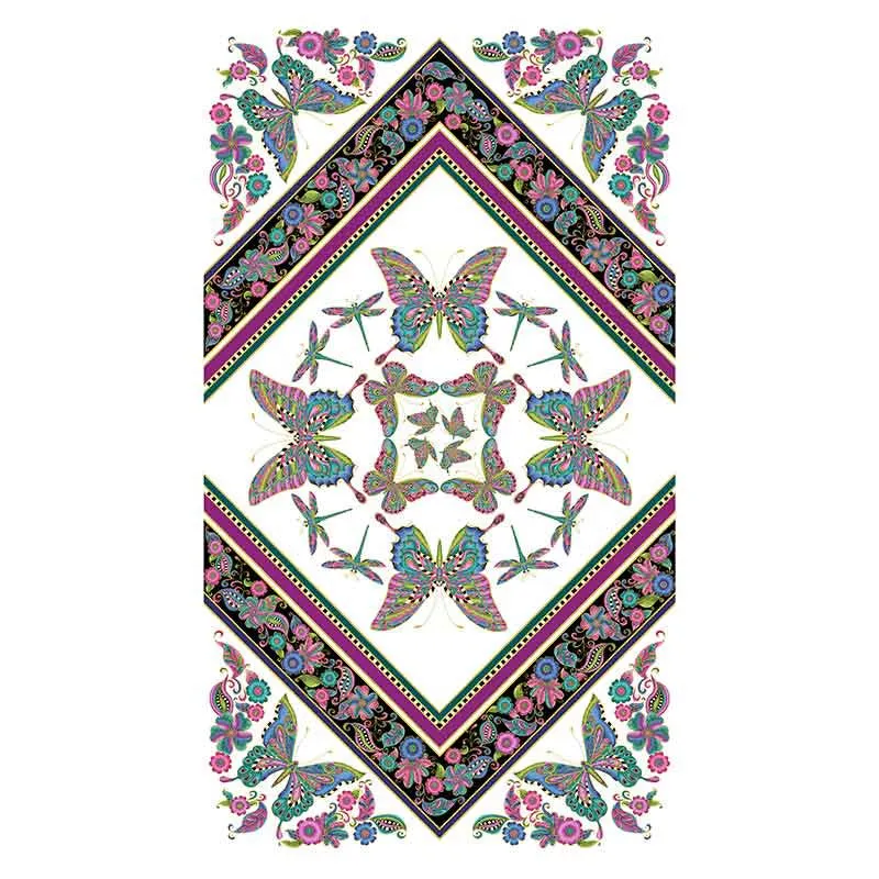 Alluring Butterflies - Butterfly Kaleidscope White Metallic Panel