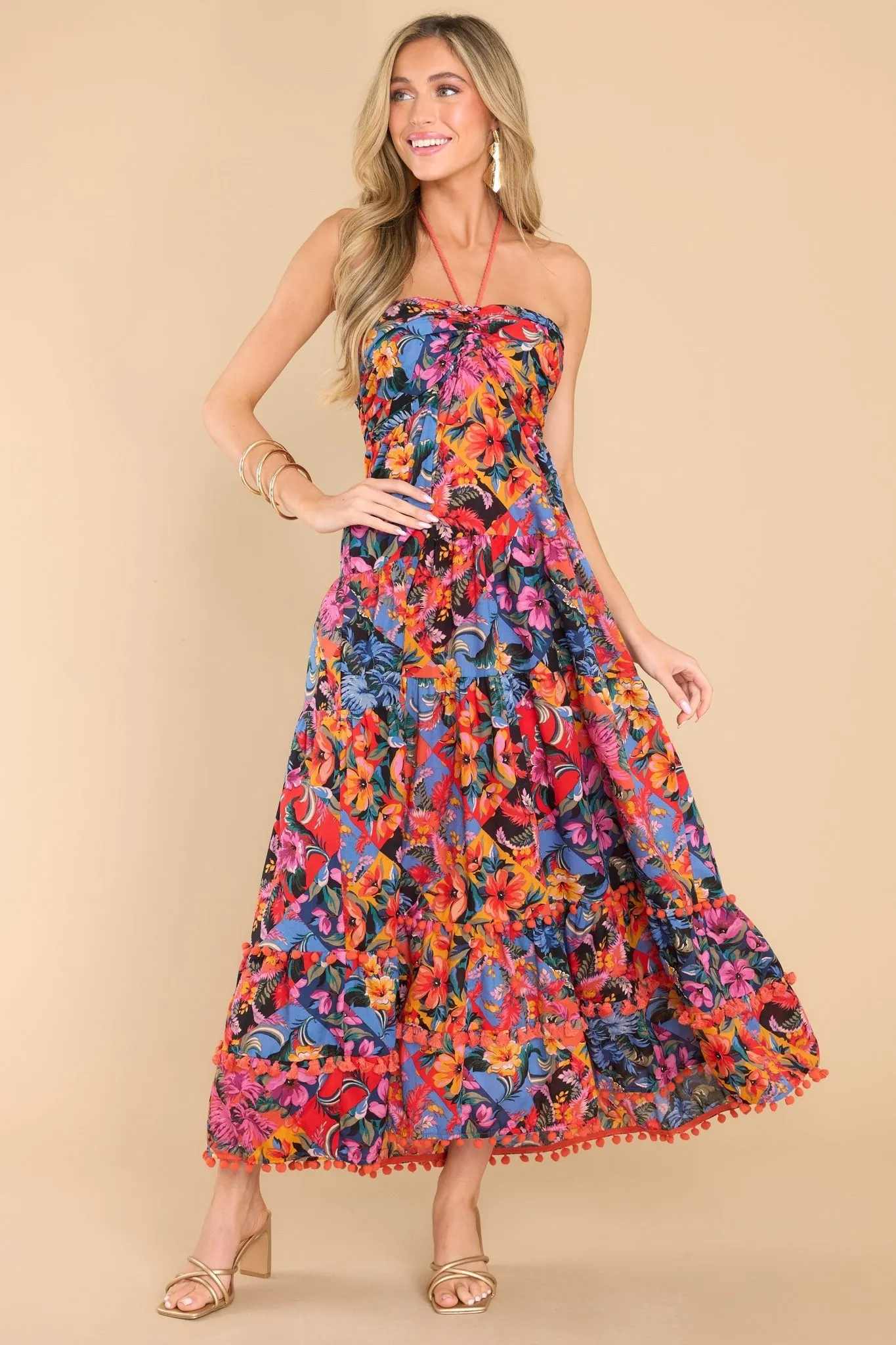 Alluring Dream Black Floral Print Maxi Dress