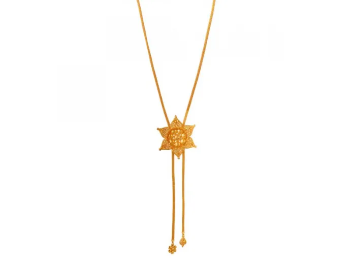 Alluring Floral 22k Gold Traditional Necklace