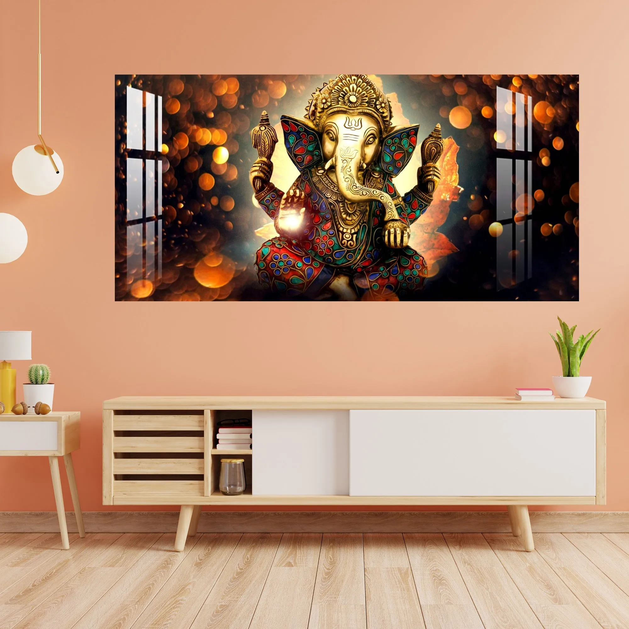 Alluring Ganesha Acrylic Wall Art - 23.5X11.5 Inch / 3MM