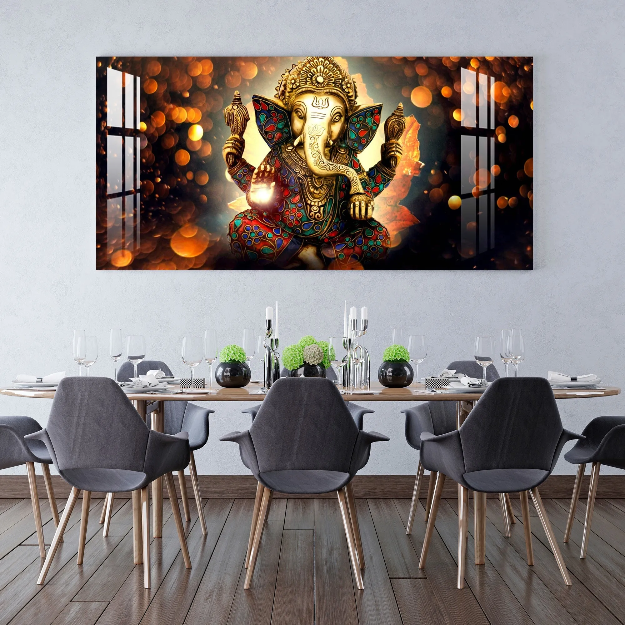 Alluring Ganesha Acrylic Wall Art - 23.5X11.5 Inch / 3MM