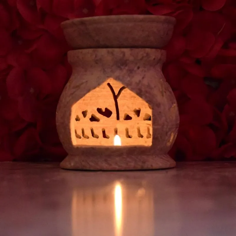 Alluring Handcrafted Marble T-light Holder Aroma Diffuser