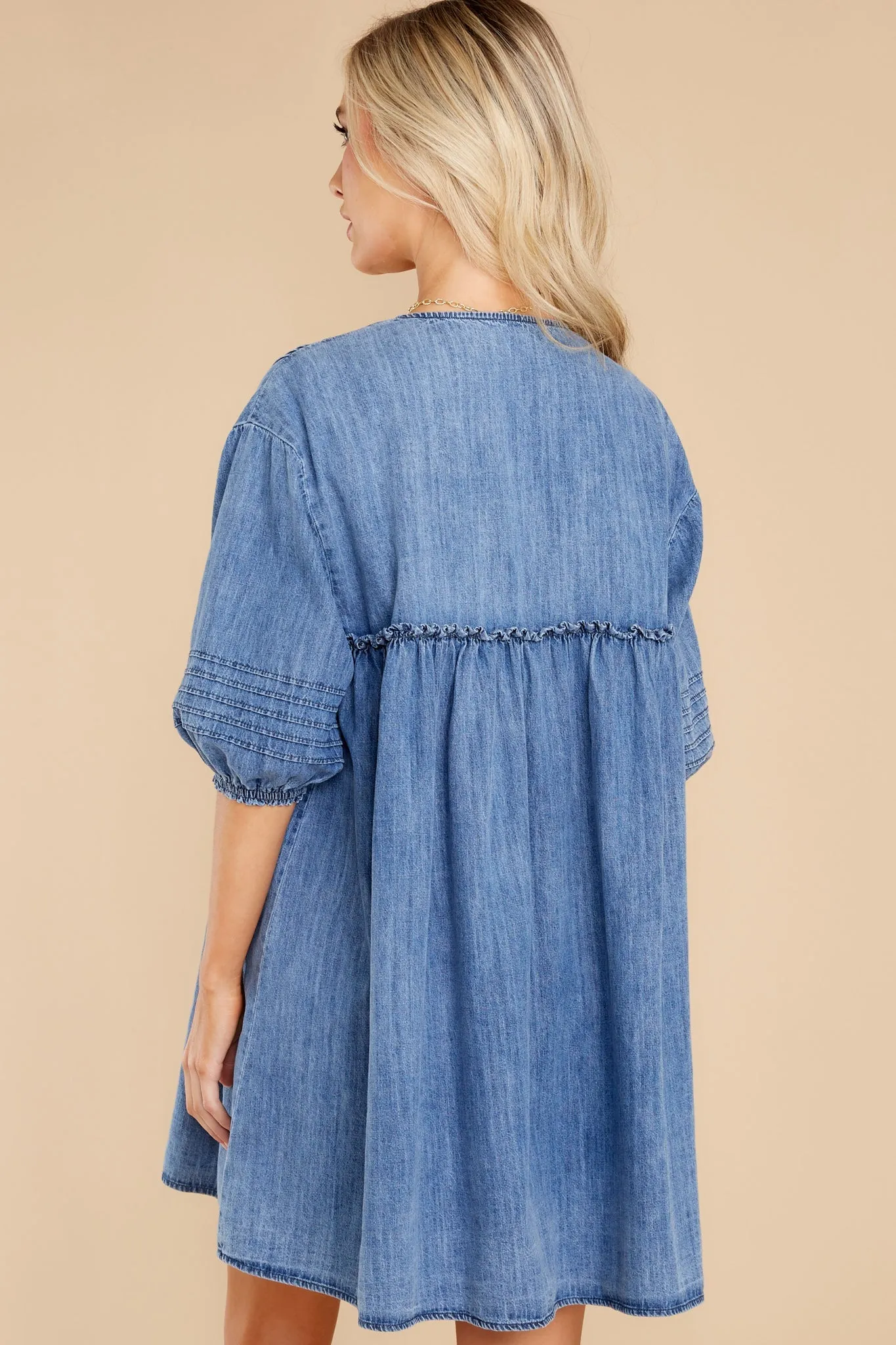 Alluring Joy Dark Chambray Dress