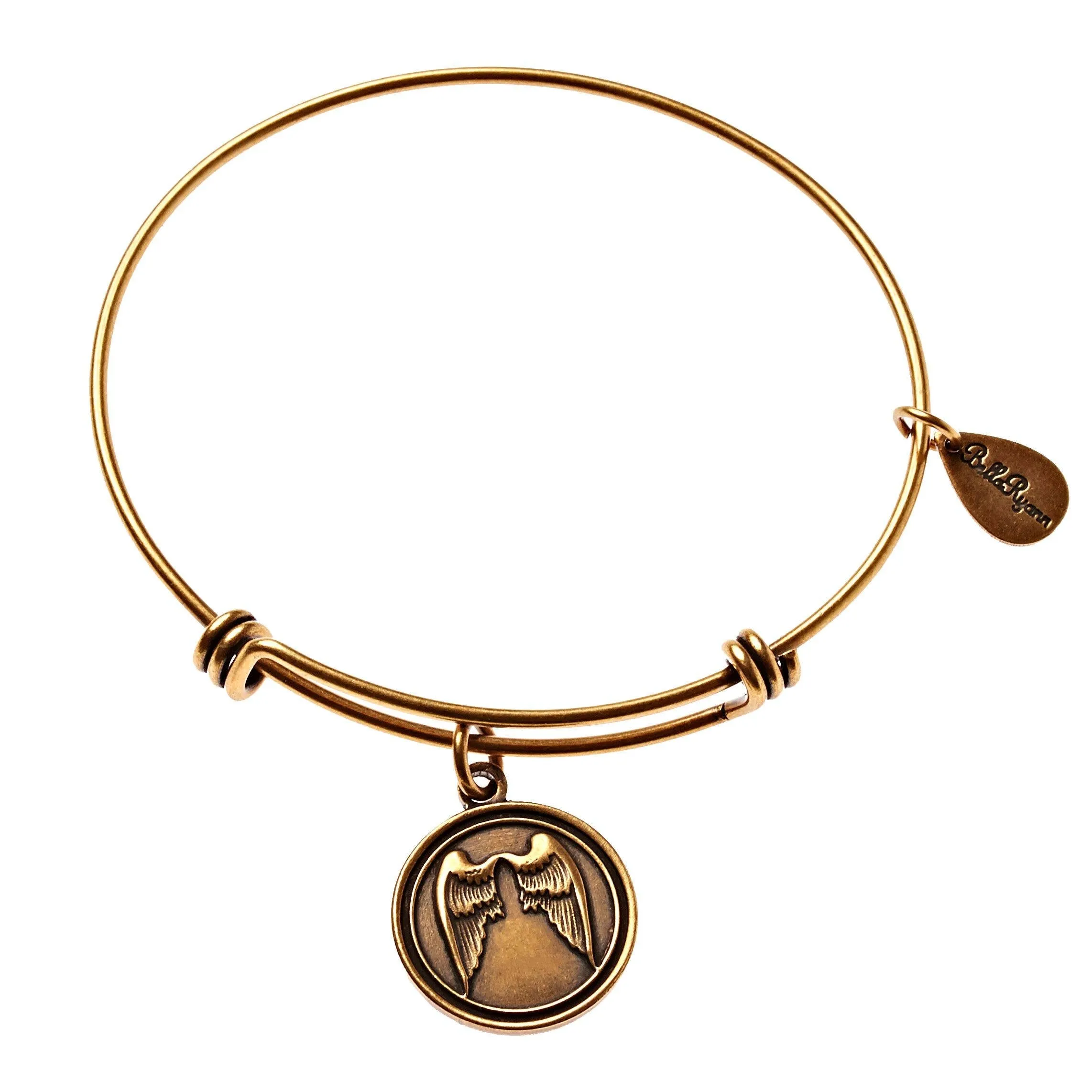 Angel Wings Expandable Bangle Gold Charm Bracelet