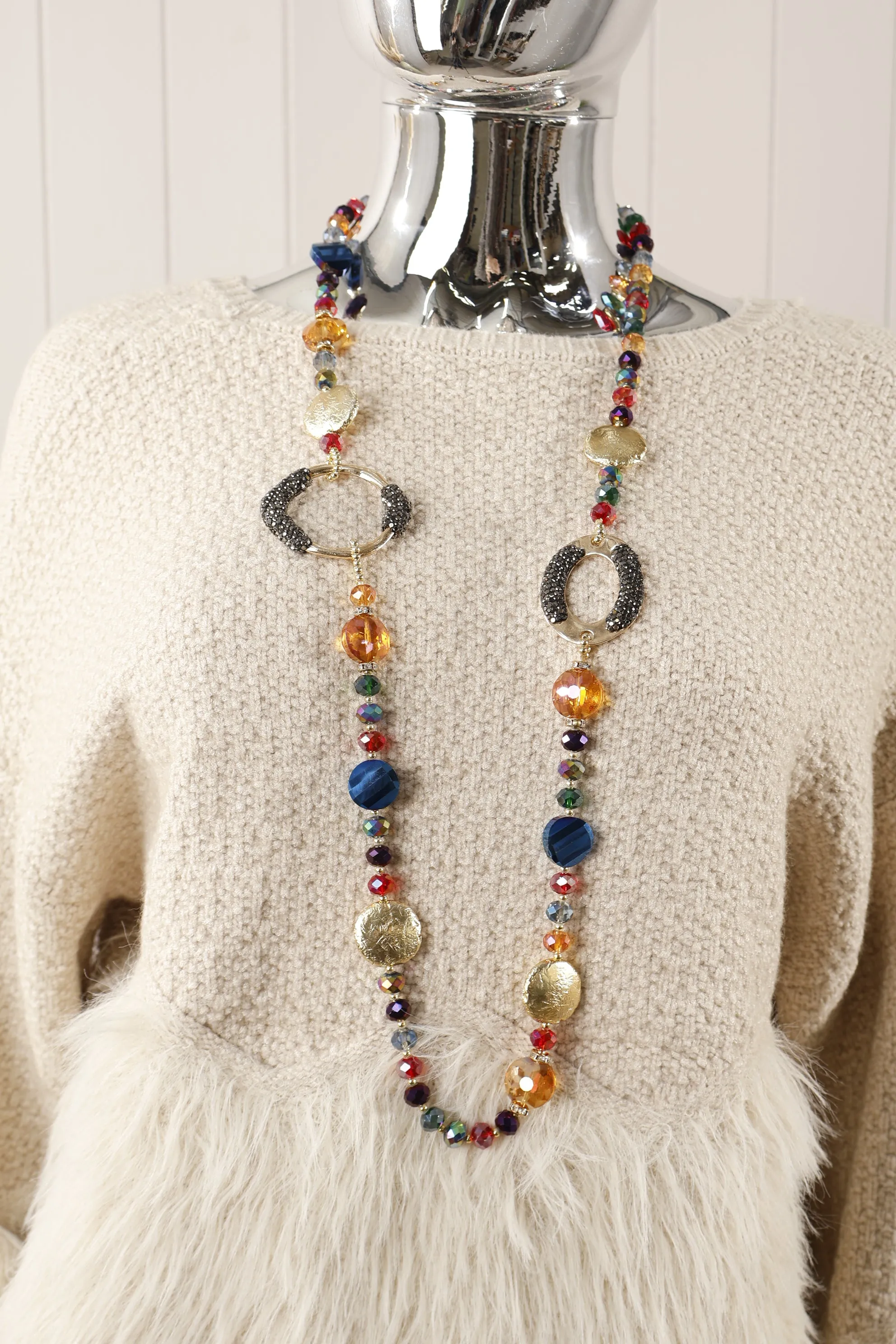 Anthea Long Strand Necklace Multi