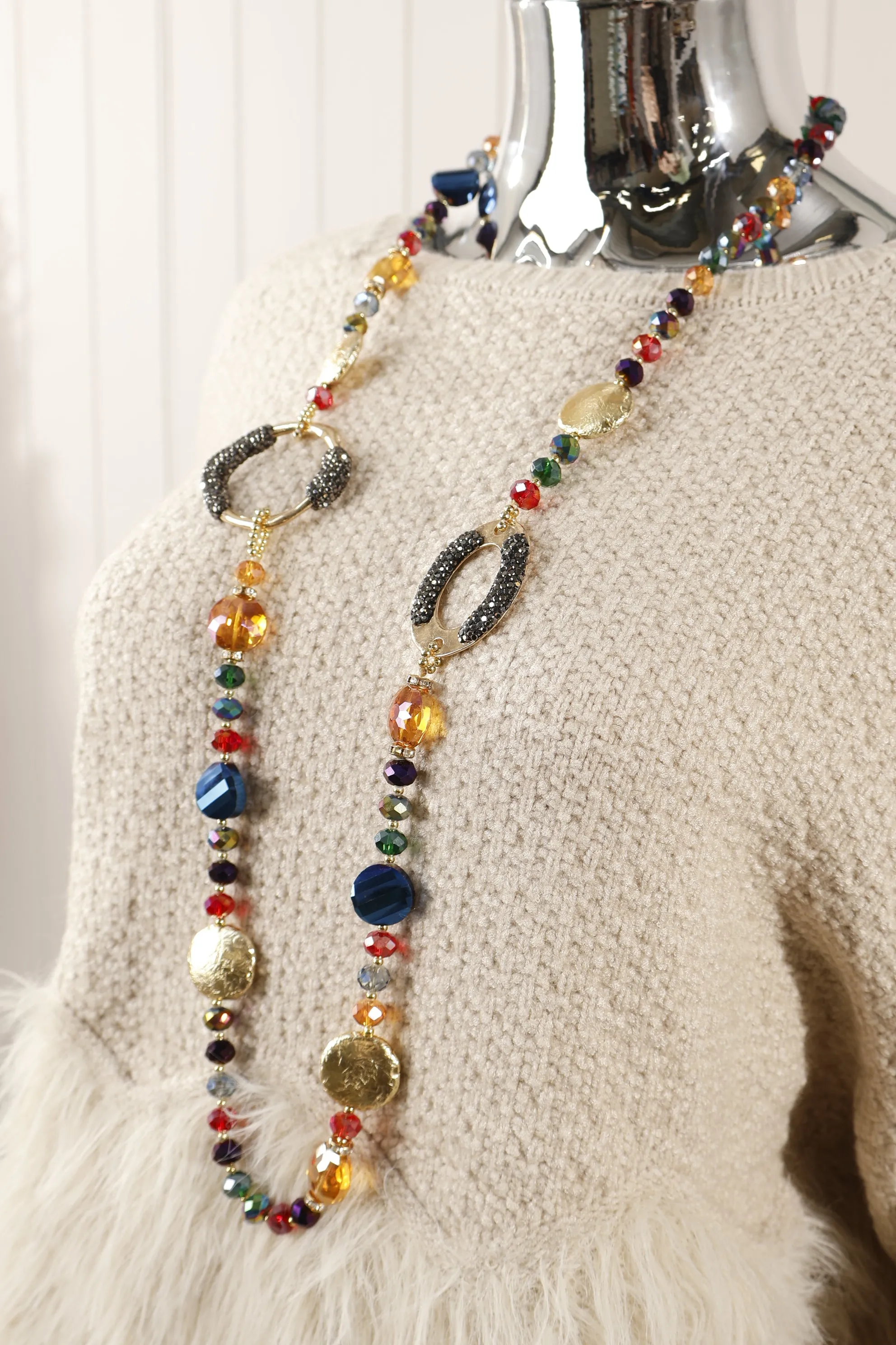 Anthea Long Strand Necklace Multi