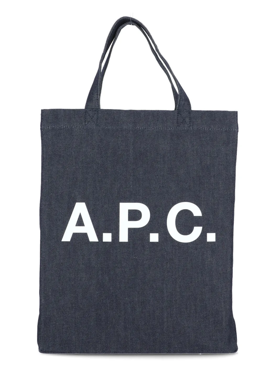 A.P.C. Logo Print Denim Tote Bag