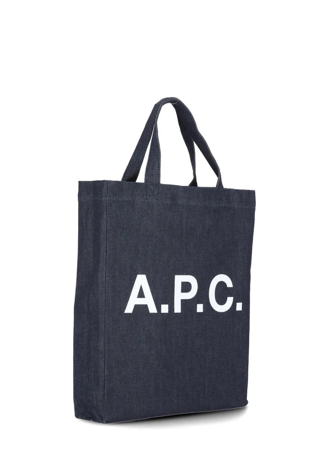 A.P.C. Logo Print Denim Tote Bag