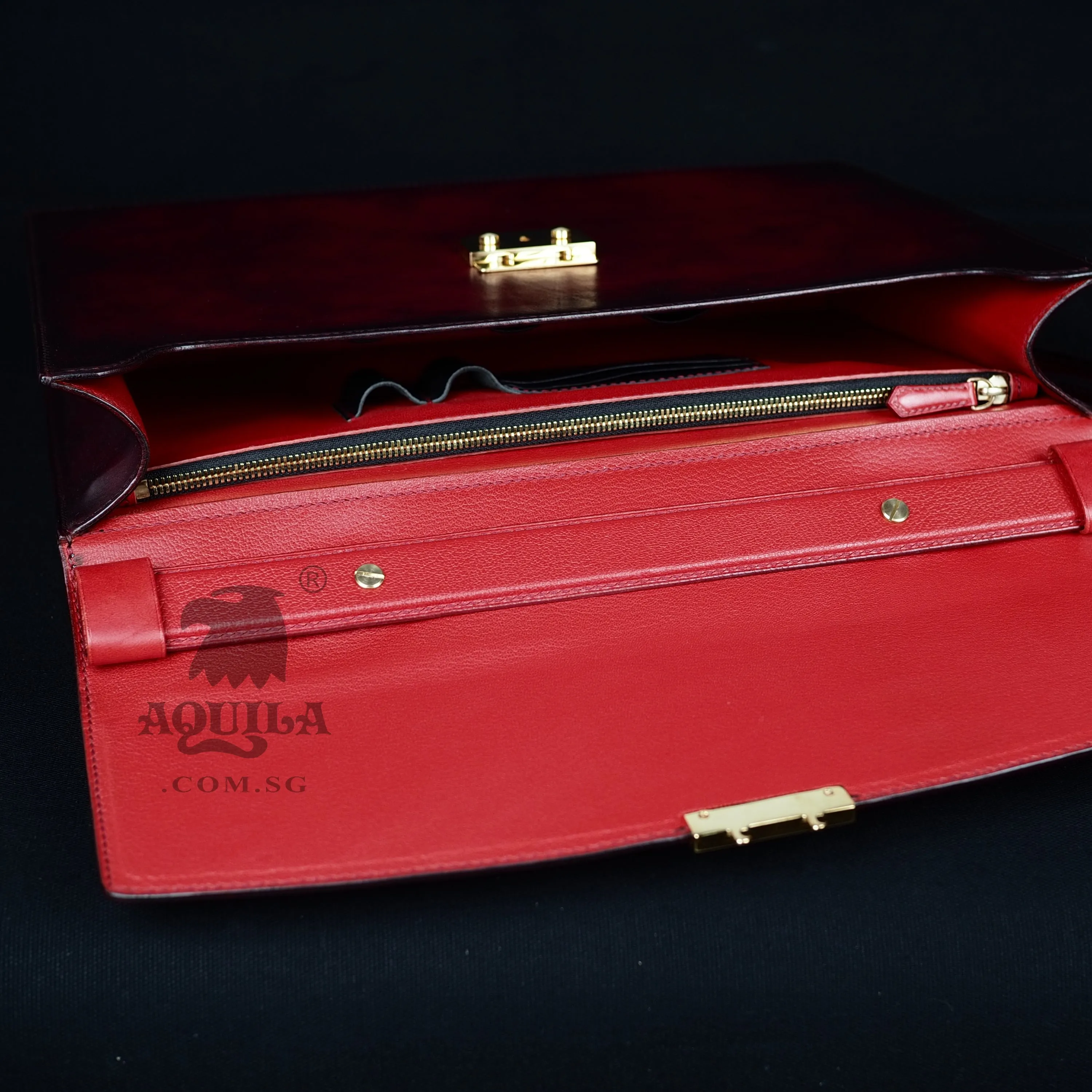 Aquila Oxblood Leather Briefcase