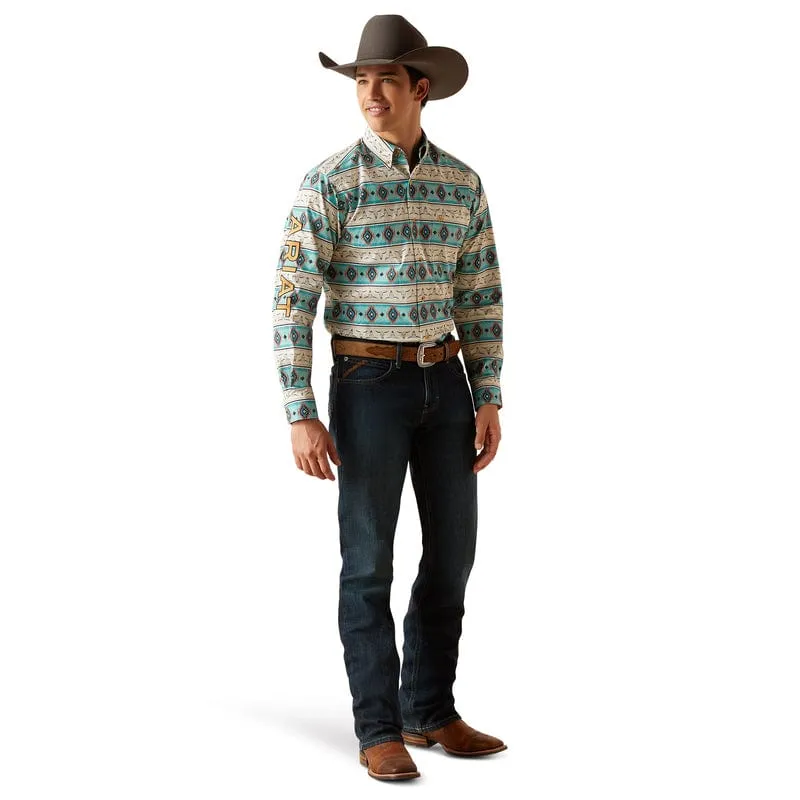 ARIAT MEN'S TEAM CRUZ FITTED LONG SLEEVE BUTTON DOWN WESTERN SHIRT | 10047347