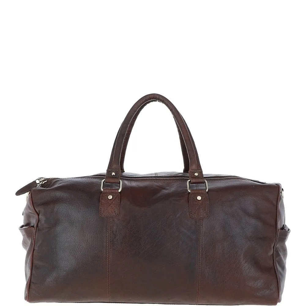 Ashwood Large Leather double zipped Holdall