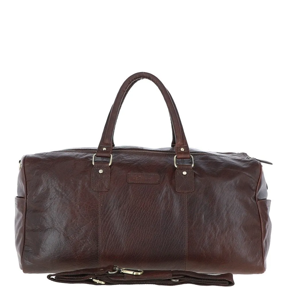 Ashwood Large Leather double zipped Holdall