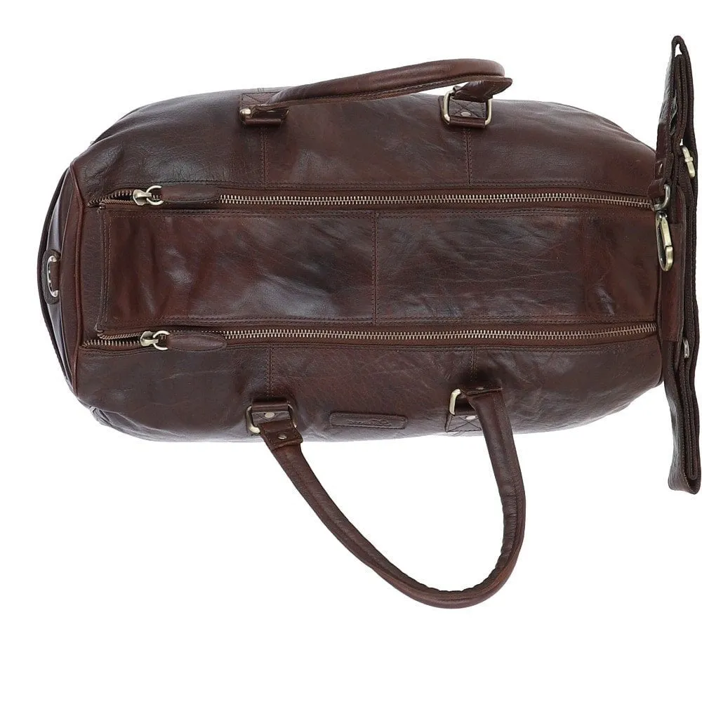 Ashwood Large Leather double zipped Holdall